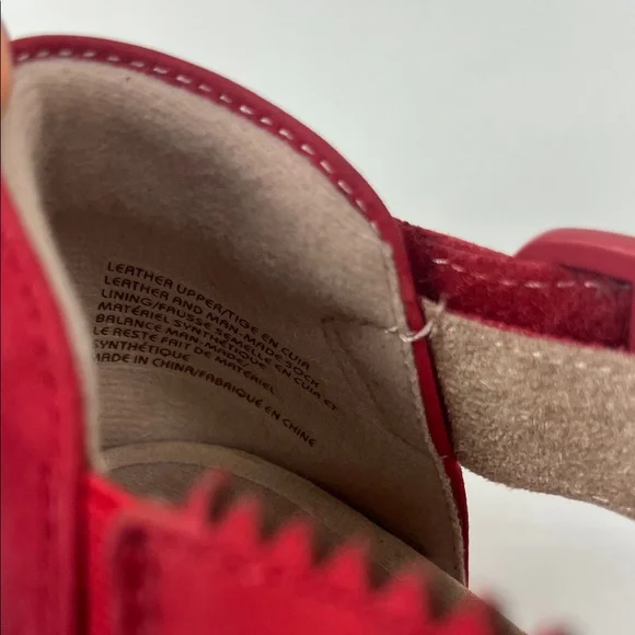 New Earth Ivy Seneca Bright Red Leather Sandals Size 9 - Picture 8 of 9